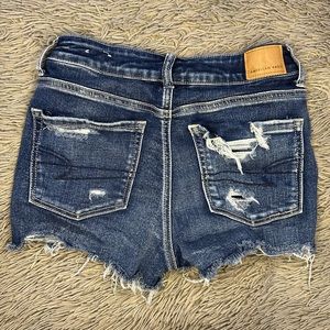 ~American Eagle Dark Wash Ripped Jean Shorts